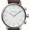 Women'S Kronaby | Kronaby Nord Hybrid Smartwatch (38Mm) White Dial / Dark Brown Italian Leather Strap