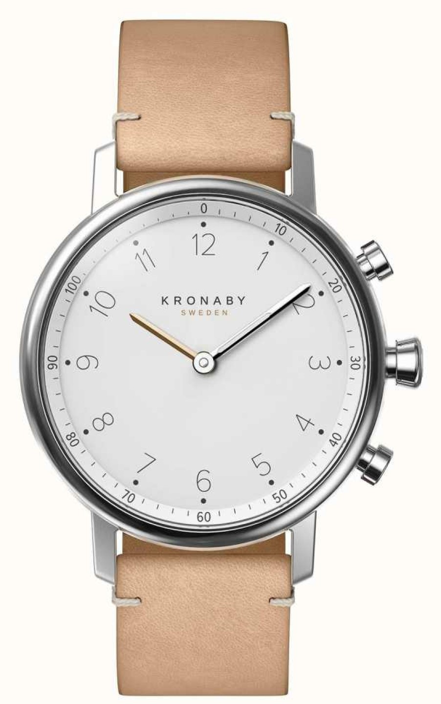 Women'S Kronaby | Kronaby Nord Hybrid Smartwatch (38Mm) White Dial / Beige Italian Leather Strap