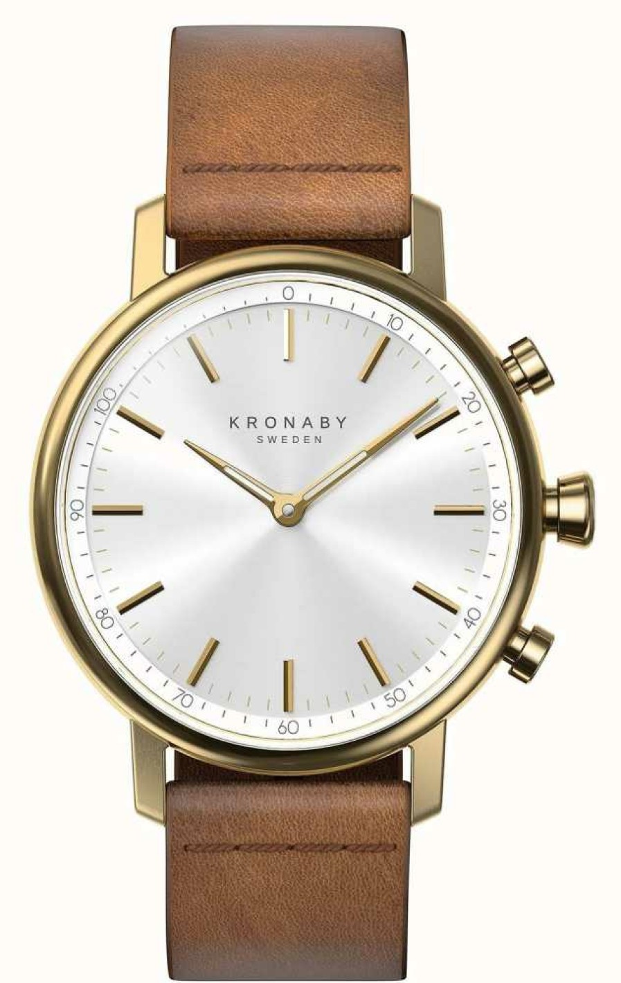 Women'S Kronaby | Kronaby Carat Hybrid Smartwatch (38Mm) Black Dial / Brown Italian Leather Strap (A1000-0717)