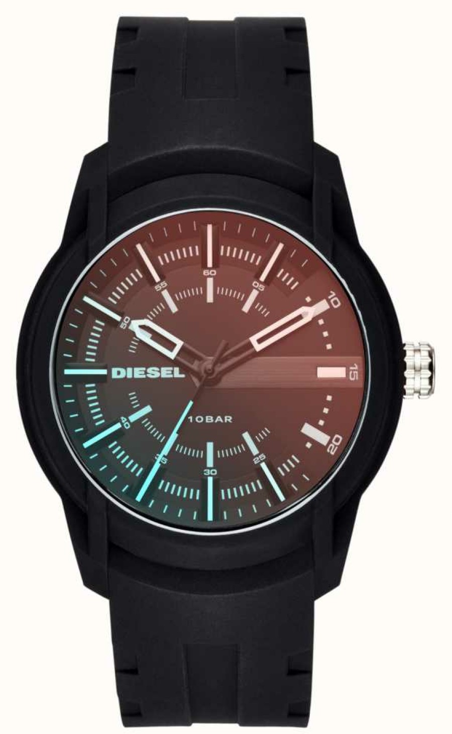 Men'S Diesel | Diesel Men'S Armbar Black Silicone Strap