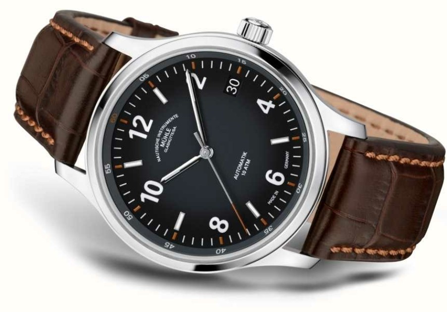 Men'S Muhle Glashutte | Muhle Glashutte Men'S Lunova Datum Automatic Brown Leather