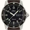 Men'S Sinn | Sinn 104 St Sa A Classic Pilot Watch Dark Brown Vintage Leather