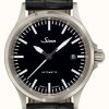 Men'S Sinn | Sinn 556 I Sports Sapphire Glass Black Alligator Embossed Leather