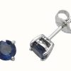 Jewelry James Moore | James Moore Th 9K White Gold Sapphire Stud Earrings