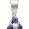 Jewelry James Moore | James Moore Th 9K White Gold 3 Stone Sapphire Pendant