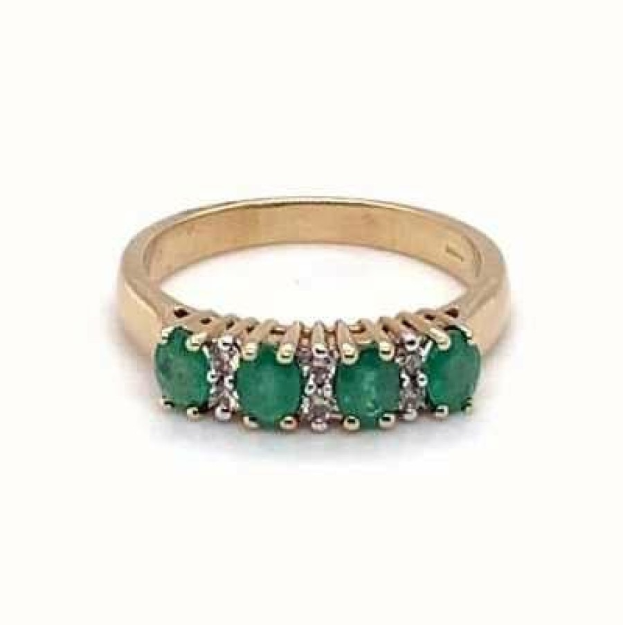 Jewelry James Moore | Perfection Diamond 9C Yellow Gold Diamond Emerald Ring