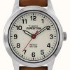 Women'S Timex | Timex Field Mini Tan Leather Natural Dial