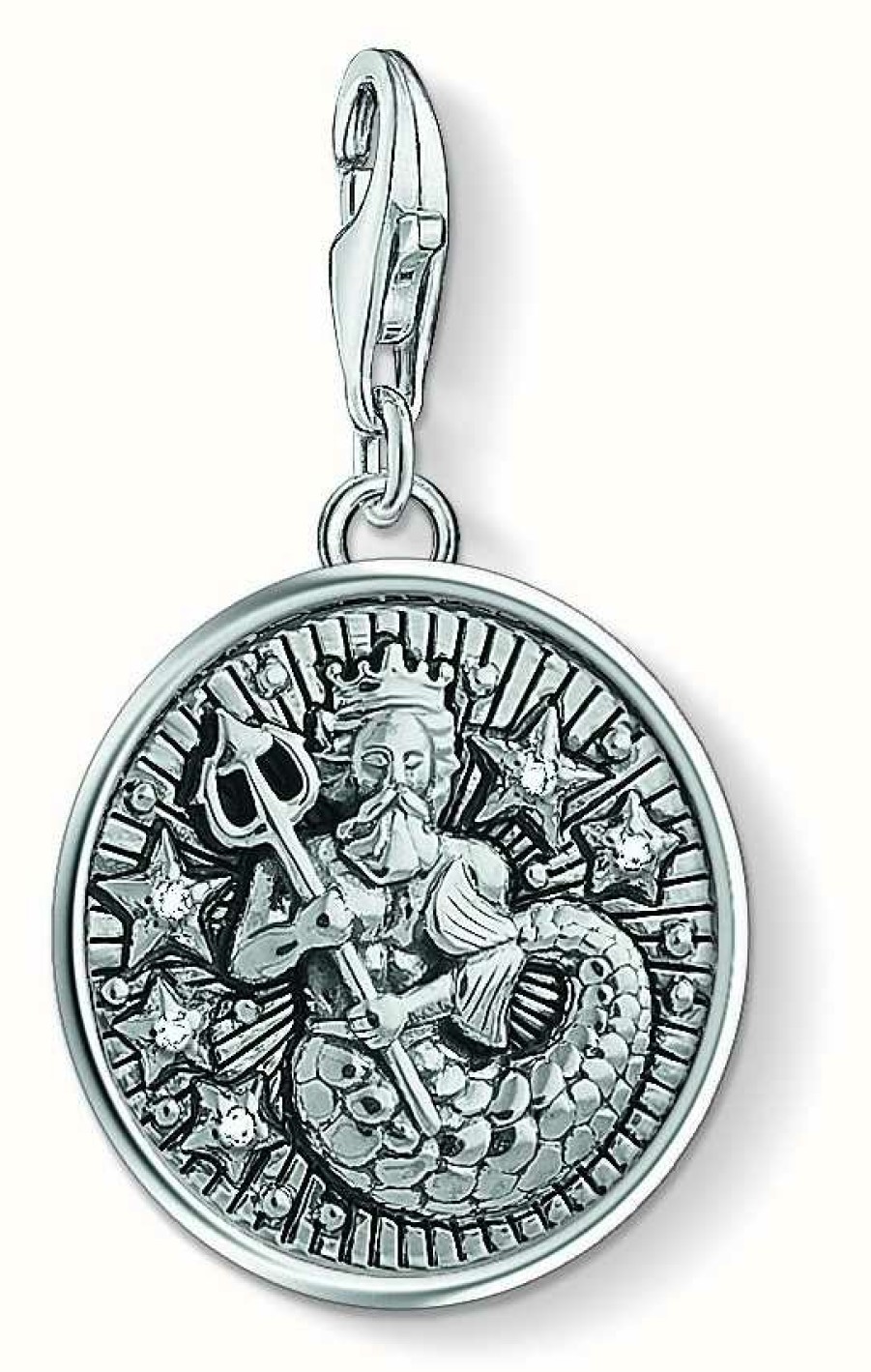 Jewelry Thomas Sabo Jewellery | Thomas Sabo Zodiac Sign Aquarius Sterling Silver Blackened Zirconia