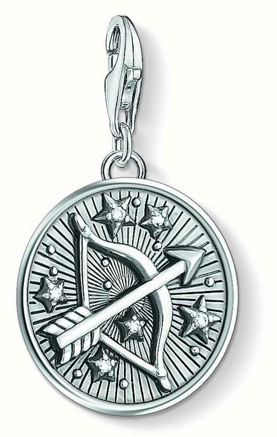 Jewelry Thomas Sabo Jewellery | Thomas Sabo Zodiac Sign Sagittarius Sterling Silver Blackened Zirconia