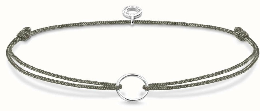 Jewelry Thomas Sabo Jewellery | Thomas Sabo Grey Nylon Charm Bracelet Sterling Silver