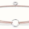 Jewelry Thomas Sabo Jewellery | Thomas Sabo Beige Nylon Sterling Silver Charm Brancelet