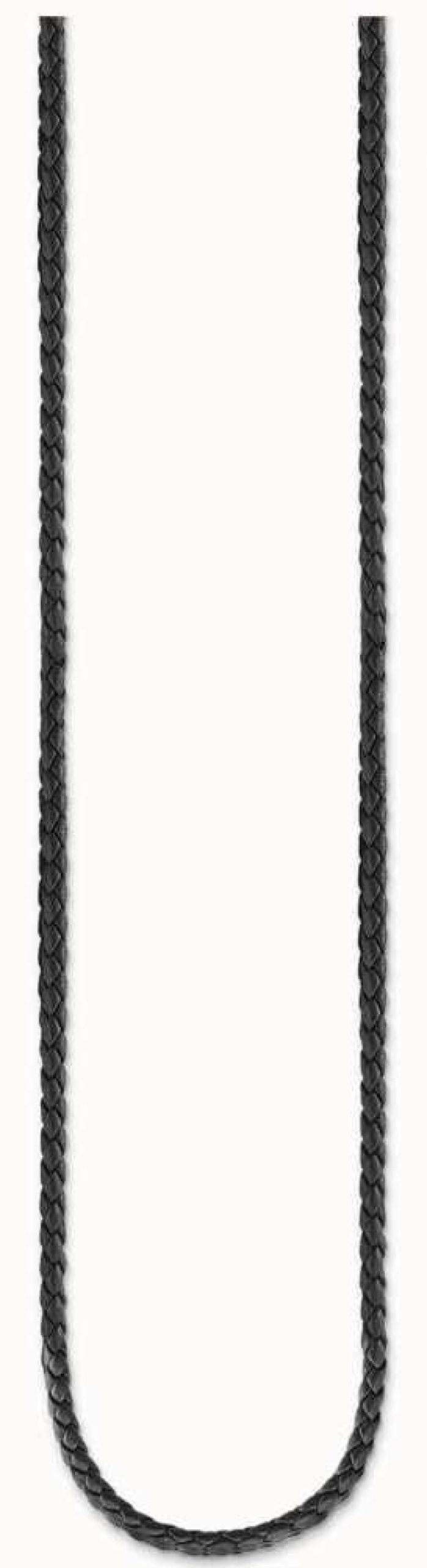 Jewelry Thomas Sabo Jewellery | Thomas Sabo Black Leather 50Cm Sterling Silver Charm Necklace