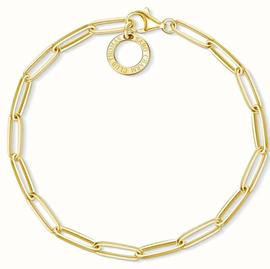 Jewelry Thomas Sabo Jewellery | Thomas Sabo 17Cm Gold Plated Sterling Silver Link Charm Bracelet