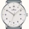 Men'S Junghans | Junghans Form Quartz Grey Calfskin Strap Watch