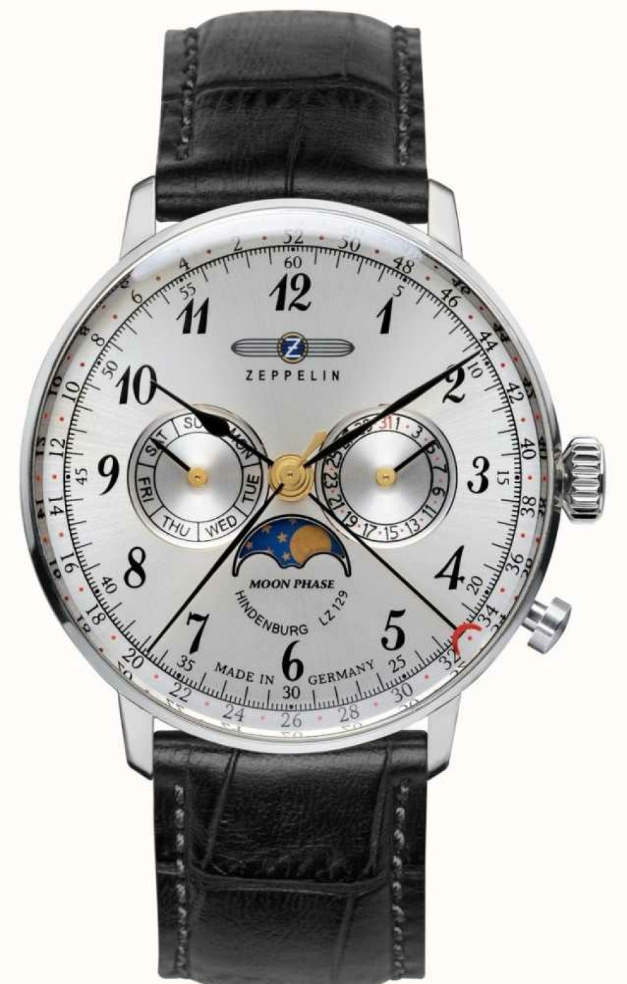 Men'S Zeppelin | Zeppelin Hindenburg Moonphase Hesalite Crystal