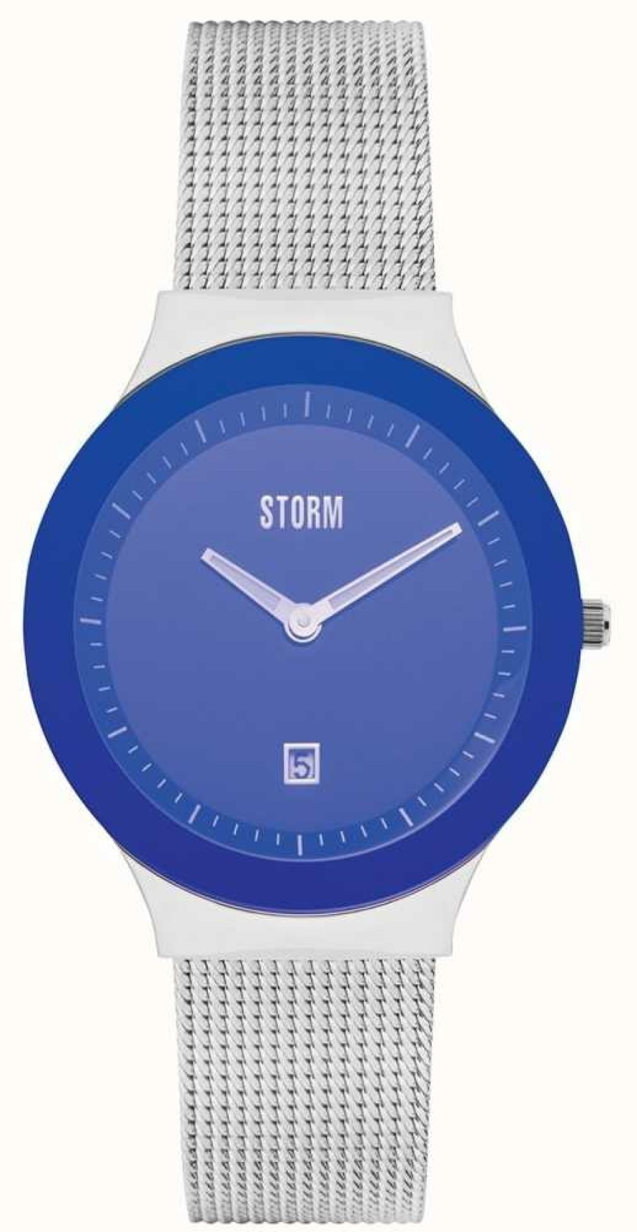 Men'S STORM | Storm Mini Sotec Lazer Blue Stainless Steel Mesh