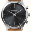 Women'S Kronaby | Kronaby Sekel Hybrid Smartwatch (41Mm) Black Dial / Brown Italian Leather Strap