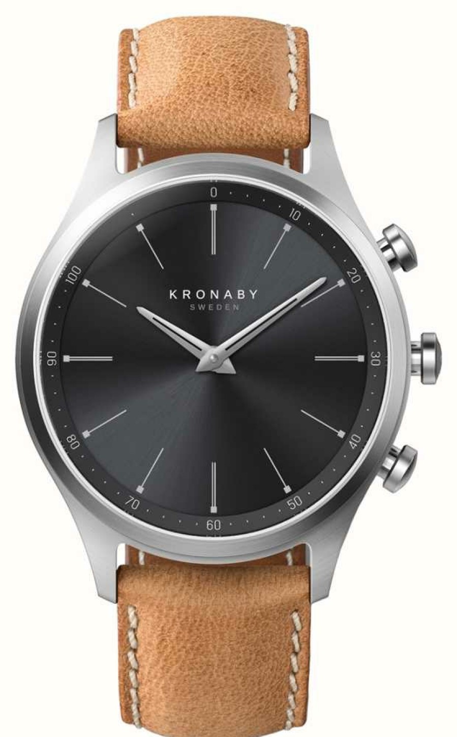 Women'S Kronaby | Kronaby Sekel Hybrid Smartwatch (41Mm) Black Dial / Brown Italian Leather Strap