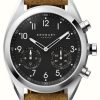 Men'S Kronaby | Kronaby Apex Hybrid Smartwatch (43Mm) Black Dial / Brown Italian Waxed Suede Leather Strap