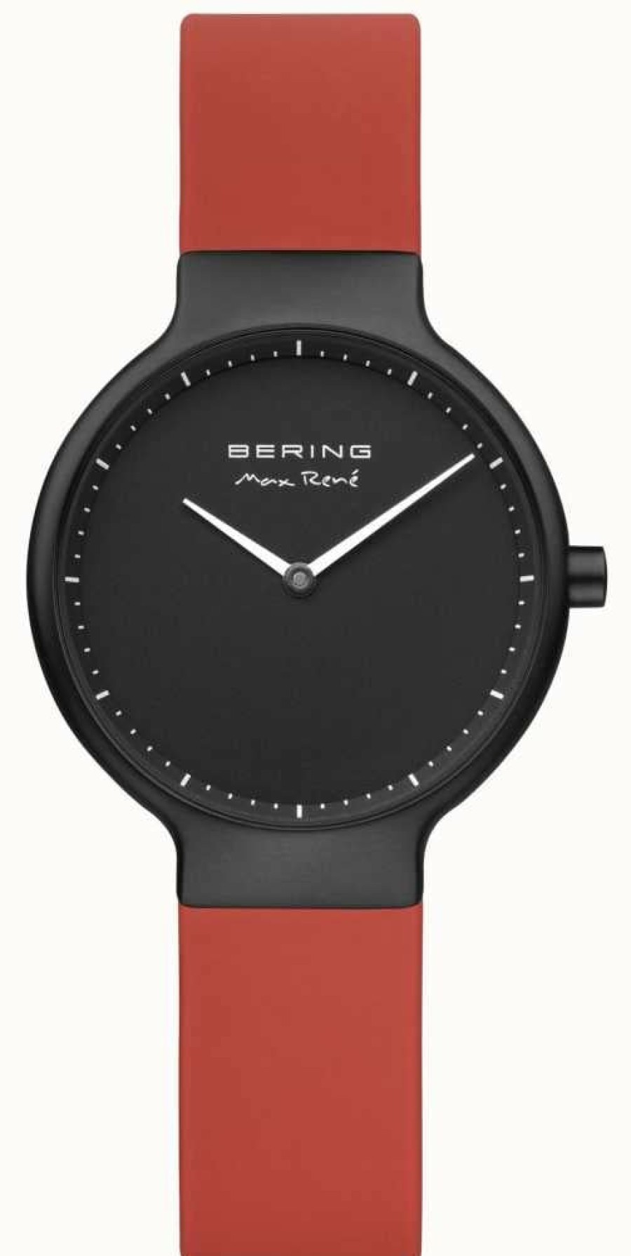 Women'S Bering | Bering Max Rene Red Strap Black Ip Plated Case And Dial