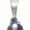 Jewelry James Moore | James Moore Th 9K White Gold 3 Stone Tanzanite Pendant