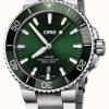 Men'S ORIS | Oris Aquis Date Automatic (43.5Mm) Green Dial / Stainless Steel Bracelet