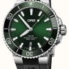 Men'S ORIS | Oris Aquis Date Automatic (43.5Mm) Green Dial / Black Rubber Strap