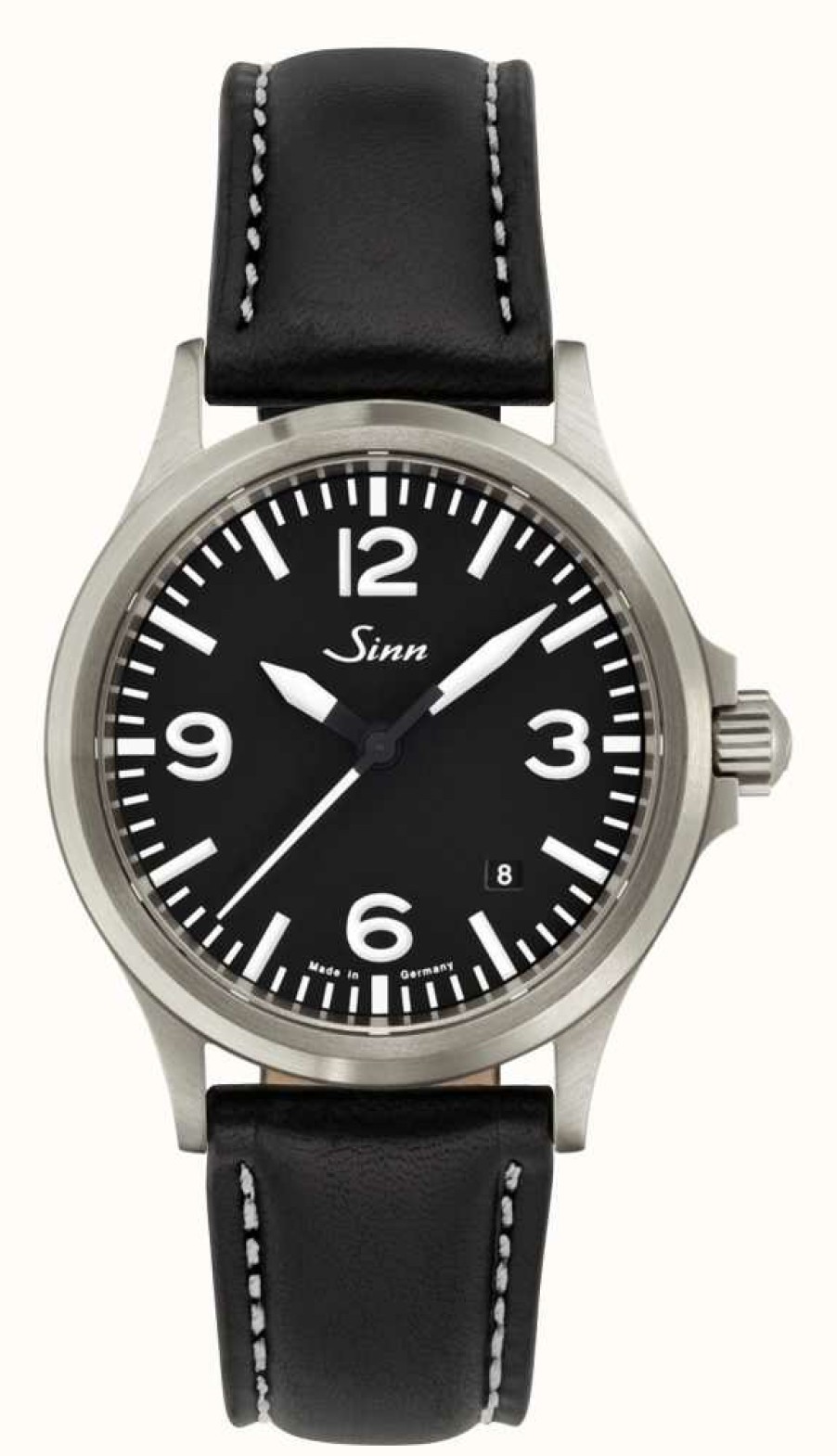 Men'S Sinn | Sinn 556 A Sports Sapphire Glass Leather Strap