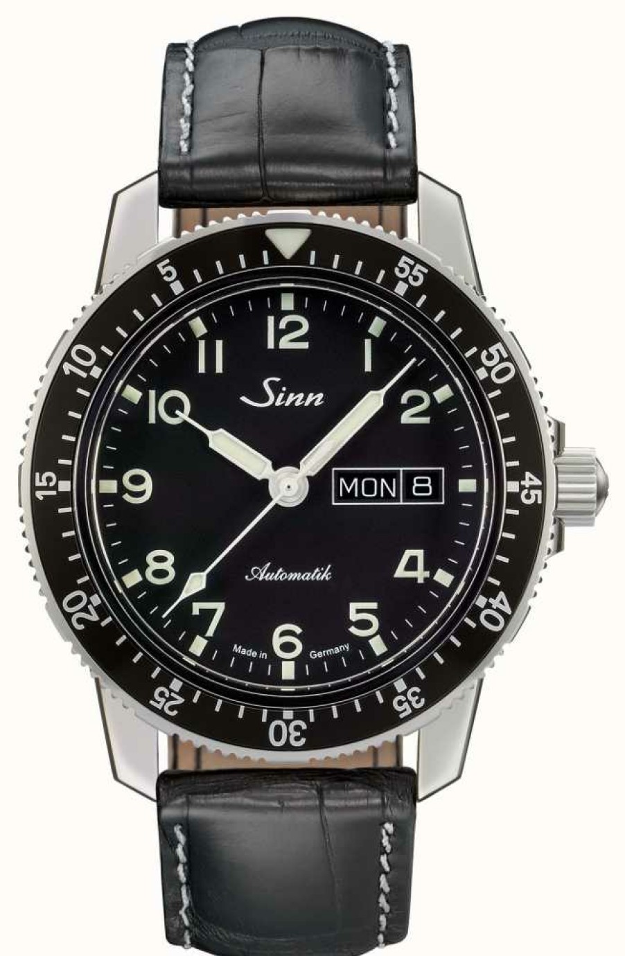 Men'S Sinn | Sinn 104 St Sa A Classic Pilot Watch Black Leather Strap