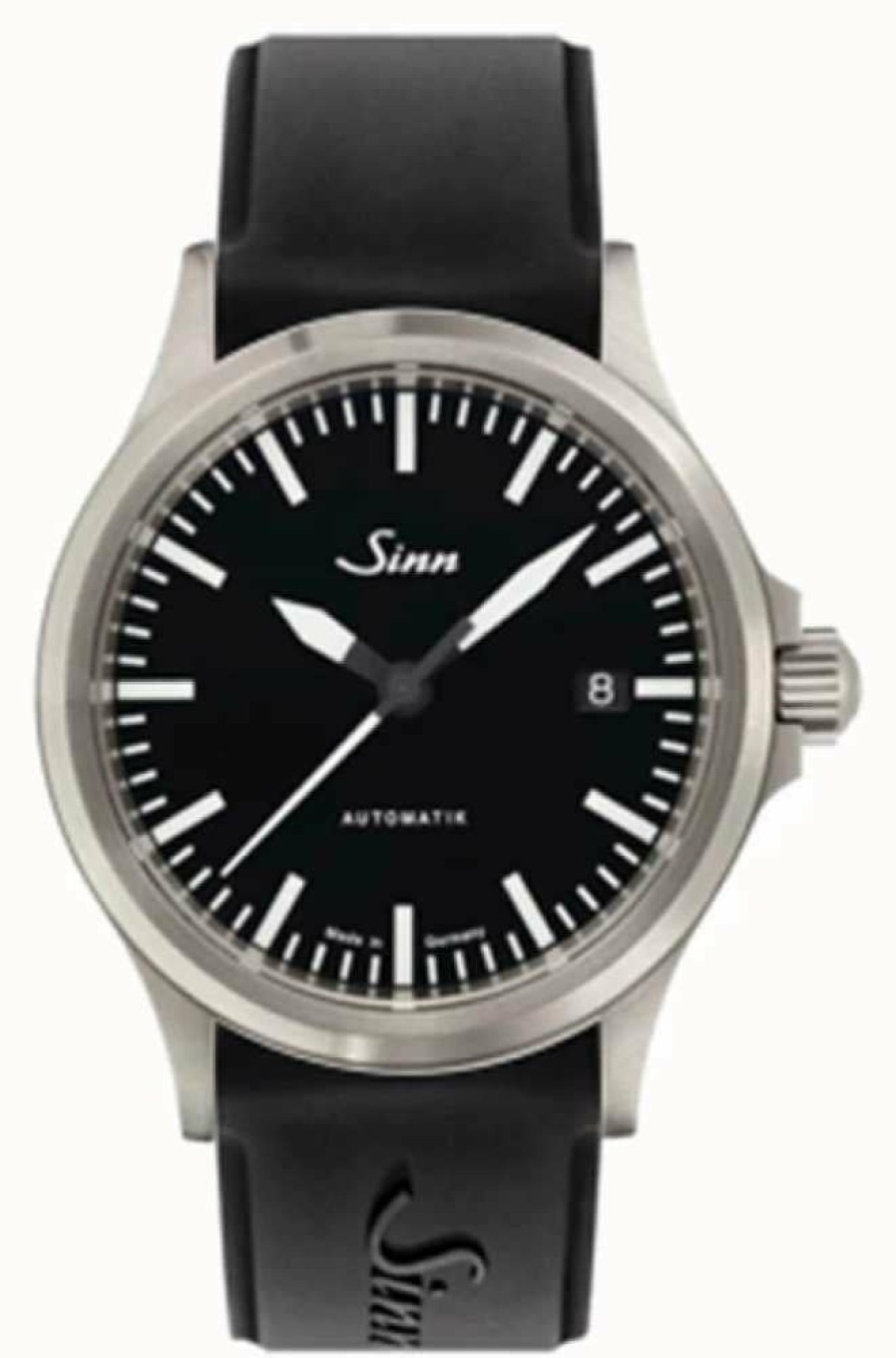 Men'S Sinn | Sinn 556 I Sports Sapphire Glass Black Silicone Strap