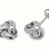 Jewelry James Moore | James Moore Th 9K White Gold Knot Stud Earrings