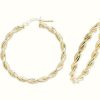 Jewelry James Moore | James Moore Th 9K Yellow Gold Hoop Earrings 25 Mm