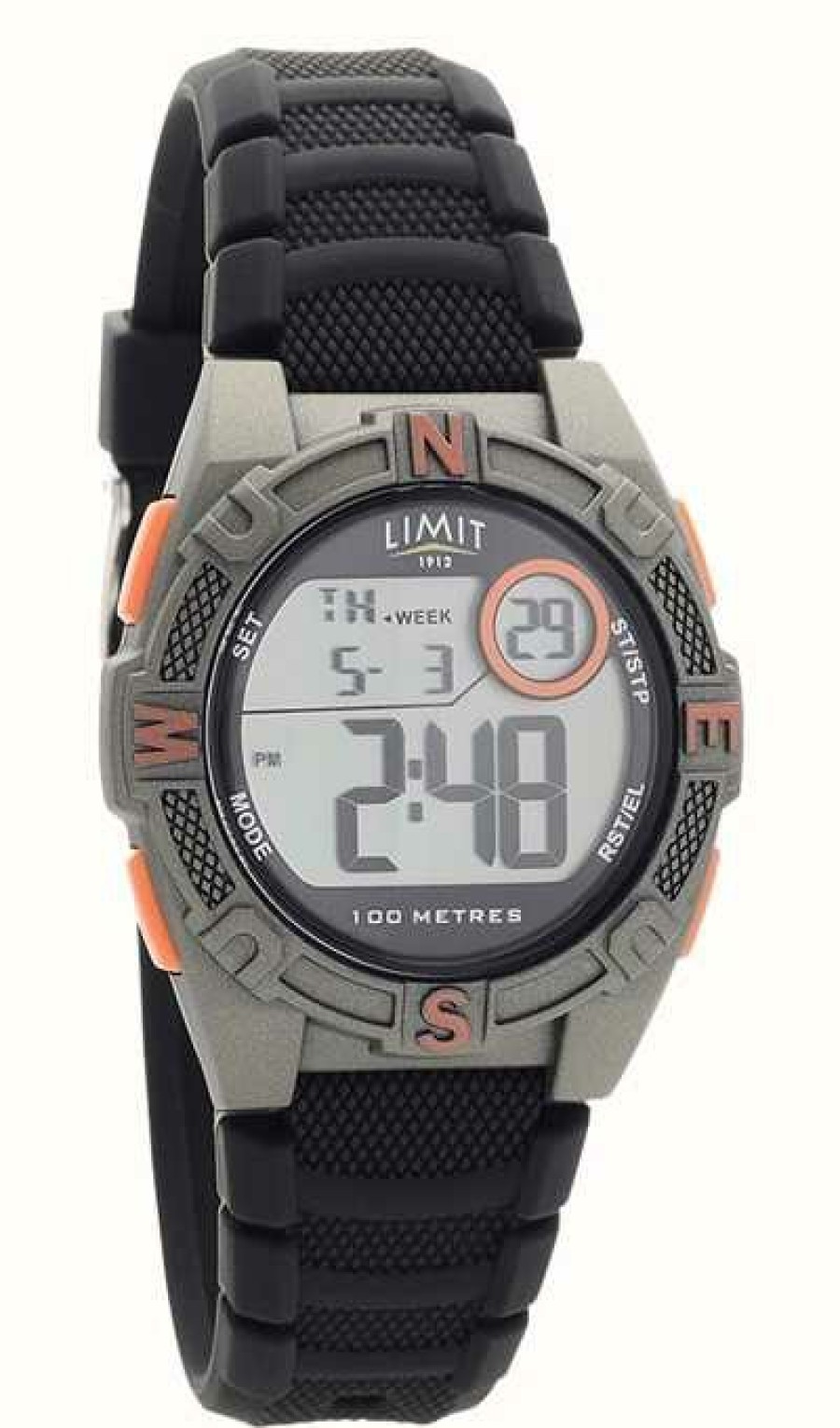 Men'S Limit | Limit Men'S Black Rubber Strap Digital/Analogue Watch