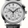 Men'S Frederique Constant | Frederique Constant Men'S Classics Chronograph Black Leather Strap