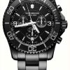 Men'S Victorinox | Victorinox Men'S Maverick Chrono Edition Black Bracelet Black Dial