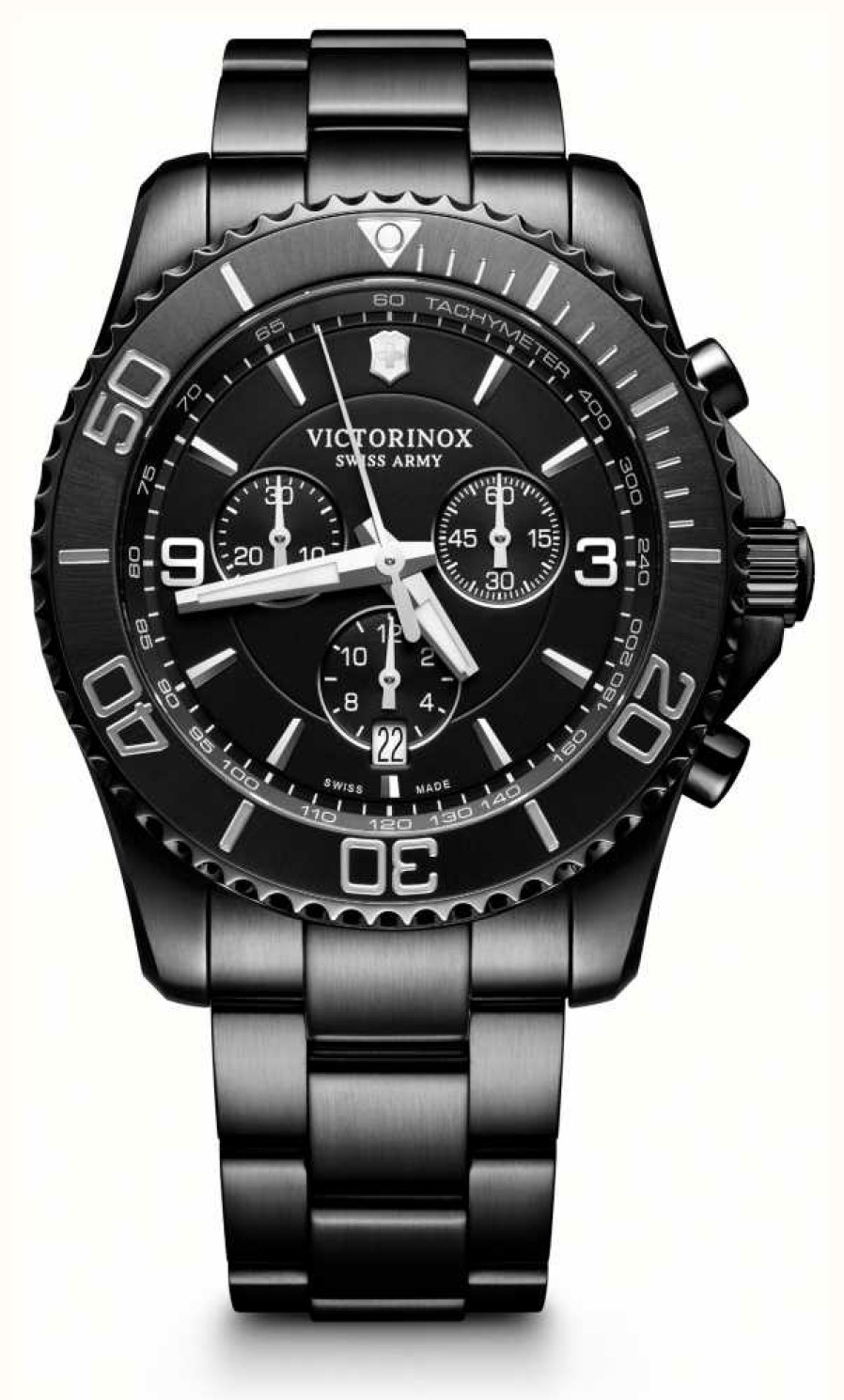 Men'S Victorinox | Victorinox Men'S Maverick Chrono Edition Black Bracelet Black Dial