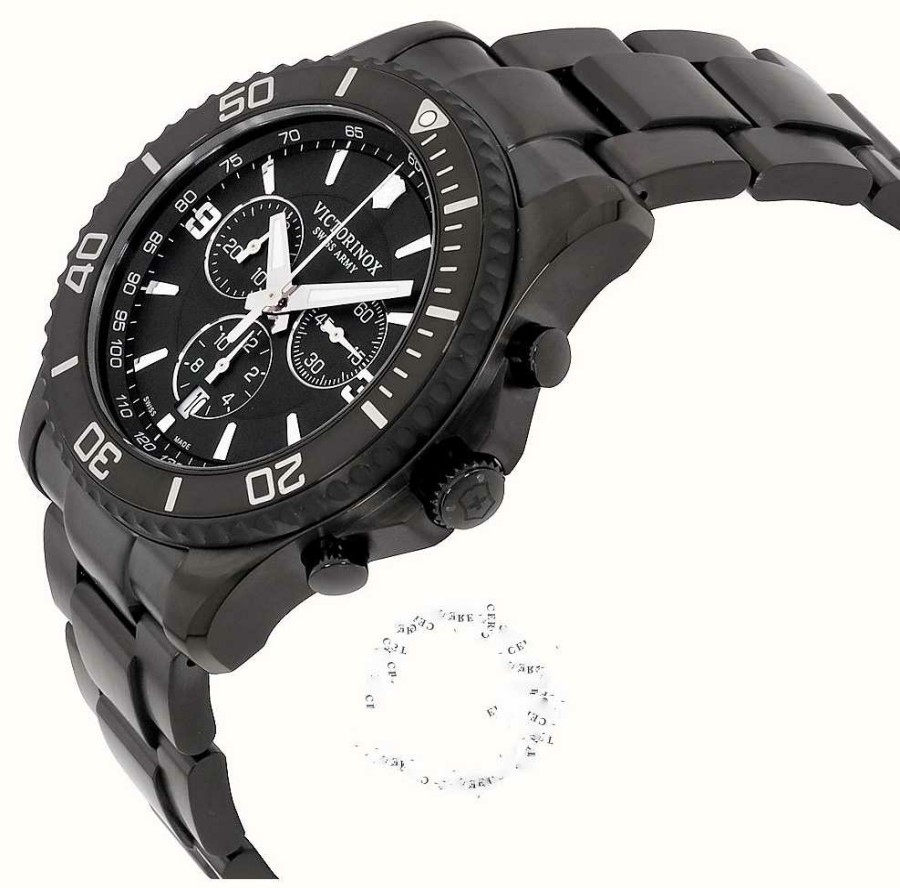 Men'S Victorinox | Victorinox Men'S Maverick Chrono Edition Black Bracelet Black Dial