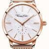 Women'S Thomas Sabo | Thomas Sabo Women'S Glam Spirit Rose Gold Tone Mesh Bracelet White Dial