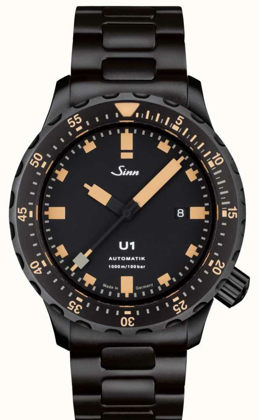 Men'S Sinn | Sinn U1 Se Black Bracelet Tegiment Watch