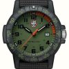 Men'S Luminox | Luminox Leather Back Sea Turtle 0320 Giant Black Green