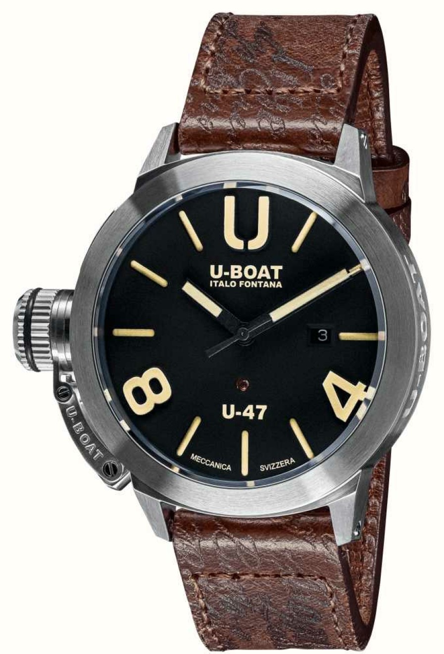 Men'S U-Boat | U-Boat Classico 47 As1 Automatic Brown Leather Strap