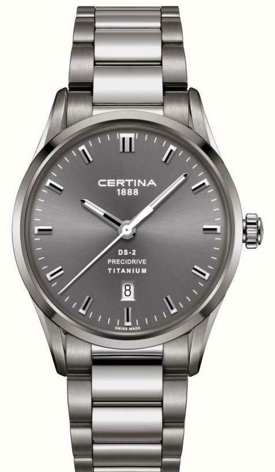 Men'S Certina | Certina Men'S Ds-2 Precidrive Grey Titanium Steel Watch