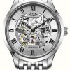 Men'S Rotary | Rotary Men'S Greenwich Stainless Steel Bracelet Skeleton Watch