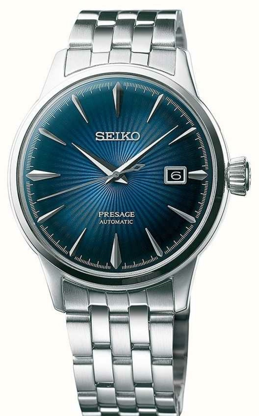 Men'S Seiko | Seiko Presage Automatic Stainless Steel Bracelet Blue Dial