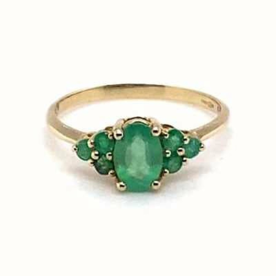 Jewelry James Moore | Ibb 9Ct Yellow Gold Emerald Cluster Ring