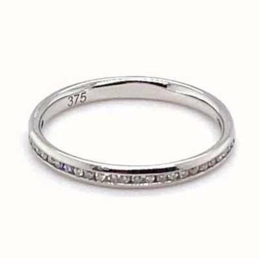 Jewelry James Moore | James Moore 9Ct White Gold 0.12Ct Round Diamond 1/2Et