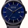 Men'S Bering | Bering Men'S Solar Titanium Black Strap