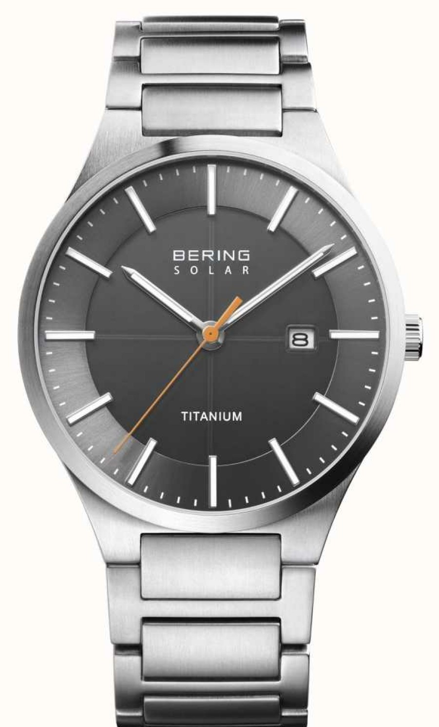 Men'S Bering | Bering Men'S Solar Silver Titanium Strap