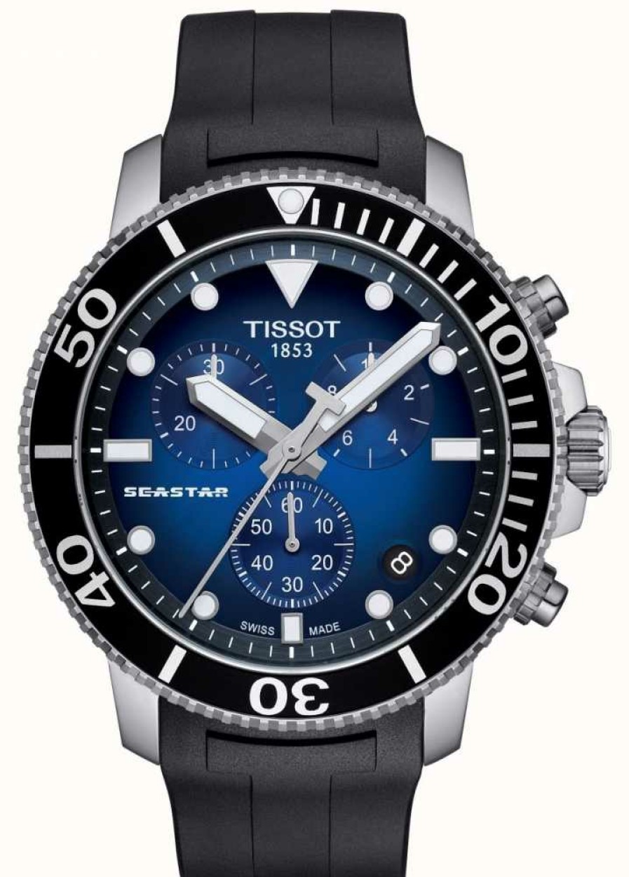 Men'S Tissot | Tissot Men'S Seastar 1000 Quartz Chronograph Stainless Steel