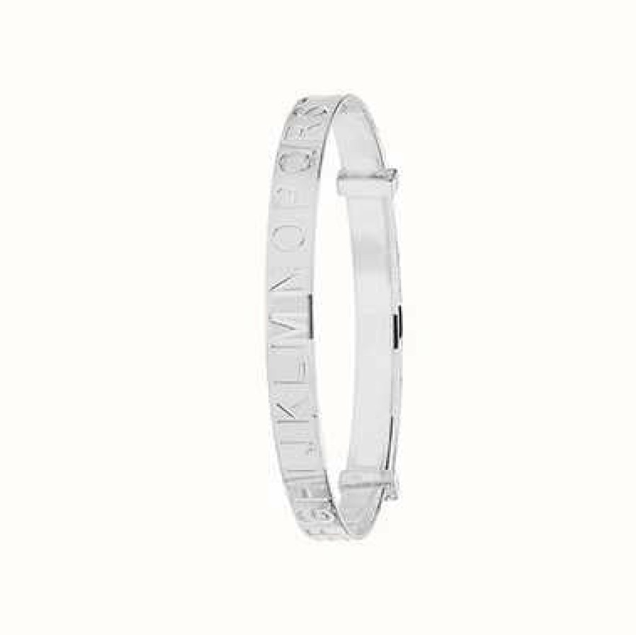 Jewelry James Moore | James Moore Th Silver Alphabet Baby Bangle